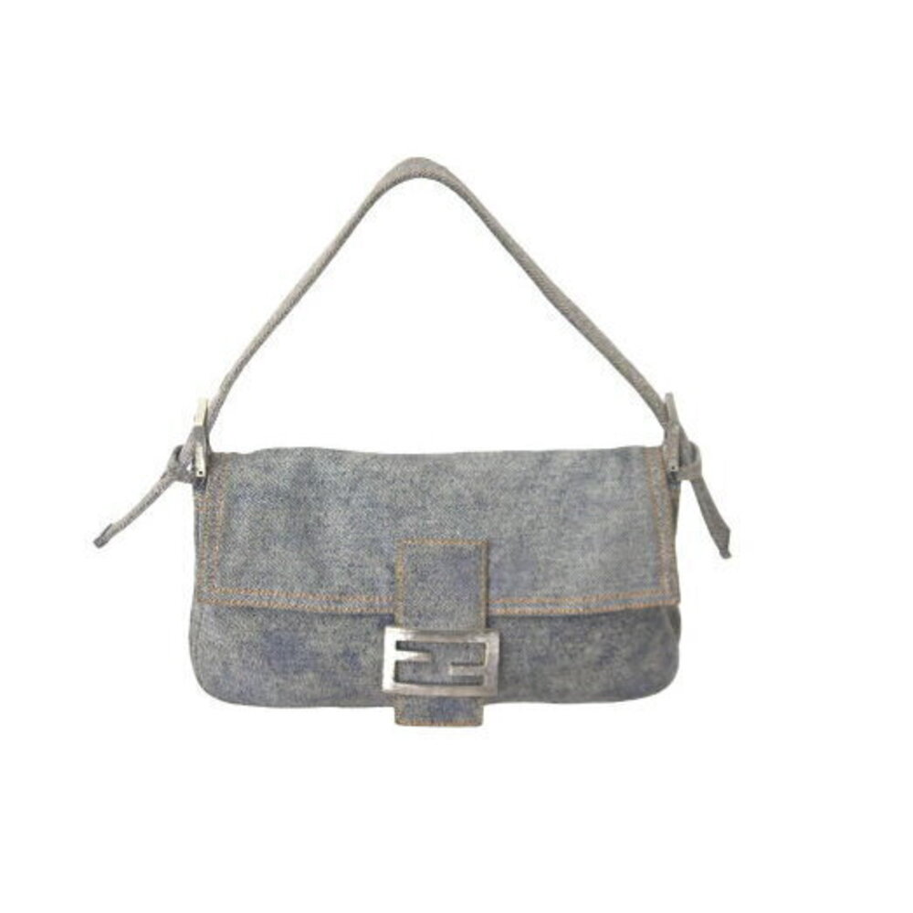 FENDI Mamma Bucket Handbag Denim Nero Black